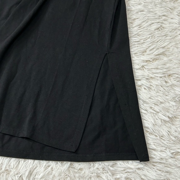 Eileen fisher stretch jersey crewnek sleeveless midi dress side slit size Large. - Picture 8 of 16